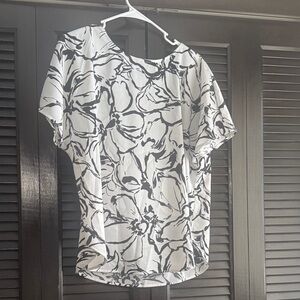 Anne Klein Monochrome Floral Blouse